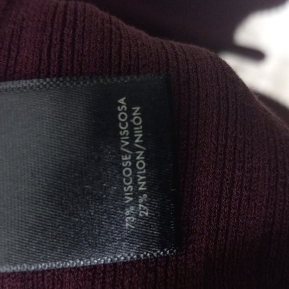 Burgundy Ann Taylor Mixed Gauge Open Front Cardigan Sweater Women's Size M - Picture 8 of 12